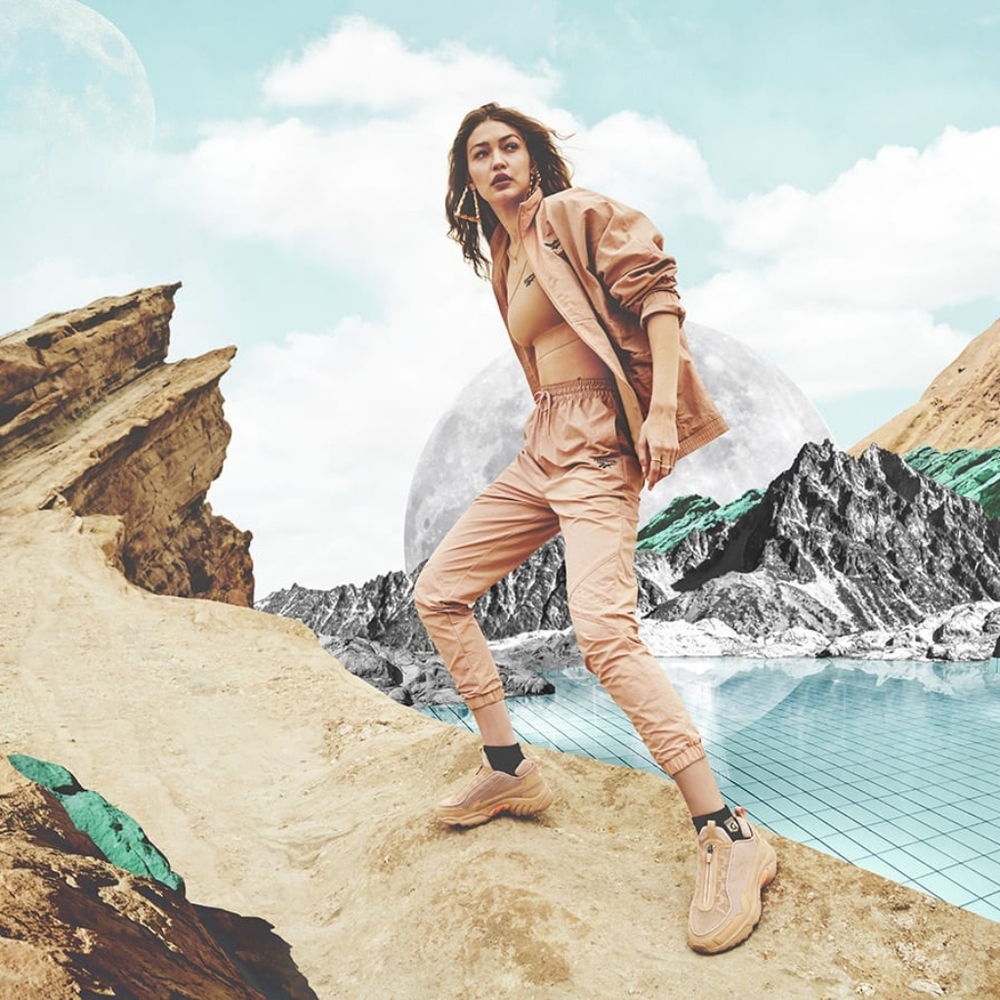 Reebok x Gigi Hadid Track Jacket and Pants Set in Field Tan - S